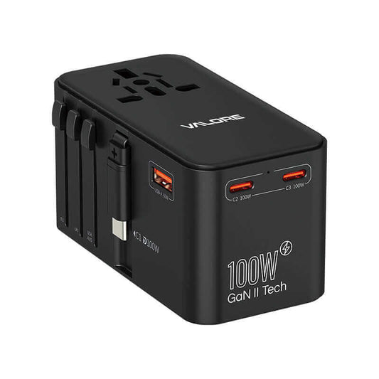 Valore PD100W Universal Travel Adaptor with Retractable Cable (UTA-003) by Corporate Gift Store Singapore