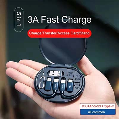 Multicable 5 in 1 3A Fast Charge with Phone Stand