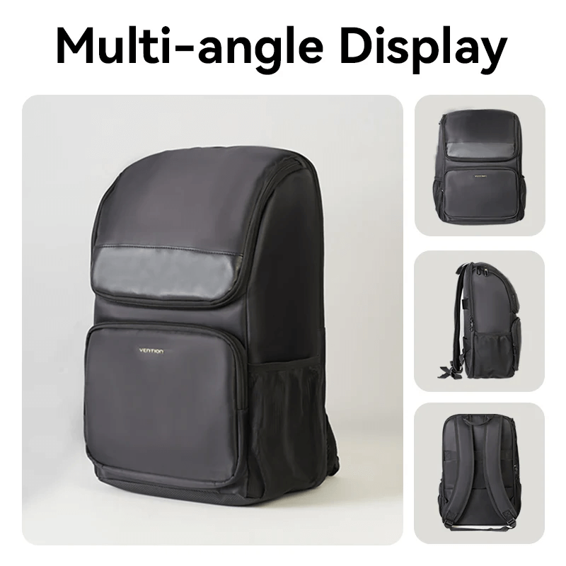 Vention Laptop Backpack 19L multi-angle display showcasing its sleek design and functionality.