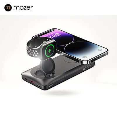 Mazer MagAir14 Duo 10,000mAh Magnetic Wireless Power Bank by Corporate Gift Store Singapore