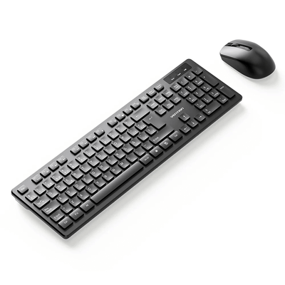 Vention Wireless Full-Sized Keyboard and Mouse Combo with Mouse Pad on a white background.