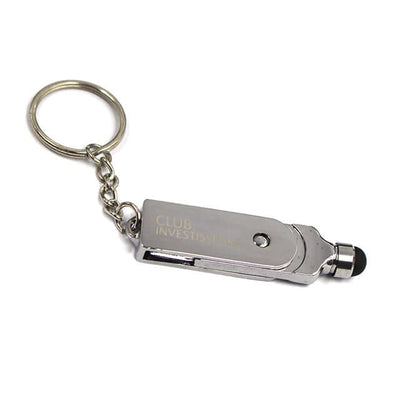 Metal USB Drive with Stylus and Keychain