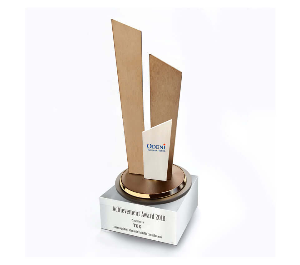 Progressive Pillars on Square Crystal Base by Corporate Gift Store Singapore