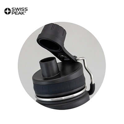 Swiss Peak Vacuum Bottle opening with flip closure for easy access, perfect for Corporate Gift Singapore.