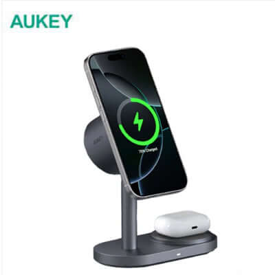 AUKEY LC-MC213 Qi2.2 MagFusion 2X 2-in-1 25W Magnetic Wireless Charging Station Corporate Gift Singapore