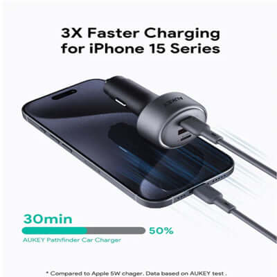Aukey CC-P3 Pathfinder Mix 3 100W Fast Charging Car Charger Corporate Gift Singapore