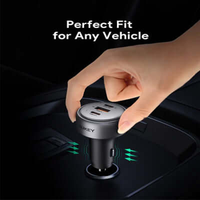 Aukey CC-P3 Pathfinder Mix 3 100W Fast Charging Car Charger Corporate Gift Singapore
