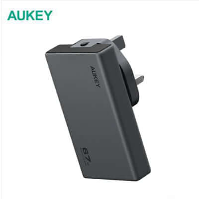 Aukey PA-C4 Comet Slim 67W GaN PD Wall Charger w/ EU UK TH Interchangeable Plugs Corporate Gift Singapore