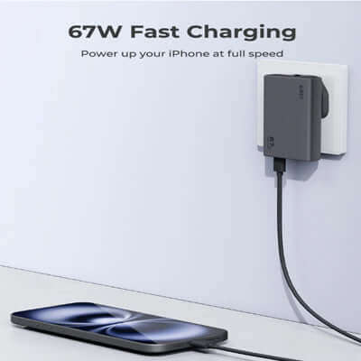Aukey PA-C4 Comet Slim 67W GaN PD Wall Charger w/ EU UK TH Interchangeable Plugs Corporate Gift Singapore