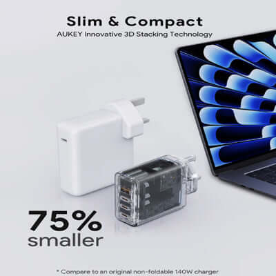 Aukey PA-C6 Comet Mix 4 140W PD 4-Port GaN Wall Charger with PPS for Laptop & Mobile Corporate Gift Singapore