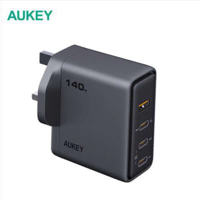 Aukey PA-C6 Comet Mix 4 140W PD 4-Port GaN Wall Charger with PPS for Laptop & Mobile Corporate Gift Singapore