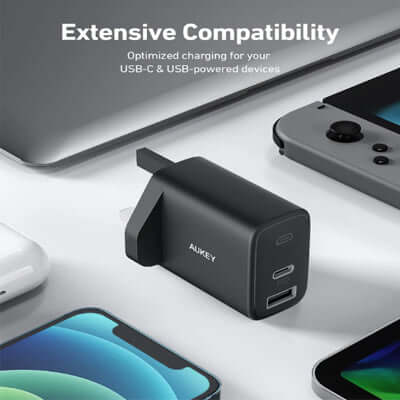 Aukey PA-F3S 32W Swift Series PD Dual USB-C & USB-A Wall Charger Corporate Gift Singapore