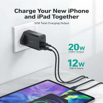 Aukey PA-F3S 32W Swift Series PD Dual USB-C & USB-A Wall Charger Corporate Gift Singapore