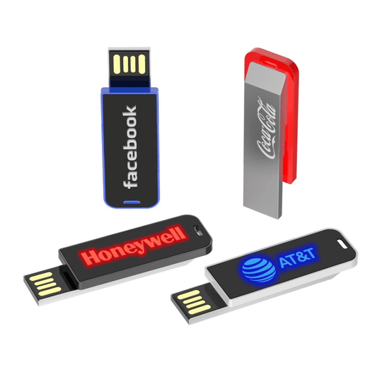 Clip On USB Flash Drive with LED Logo by Corporate Gift Store Singapore