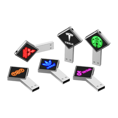 Diamond Shaped USB Flash Drive with LED Logo by Corporate Gift Store Singapore