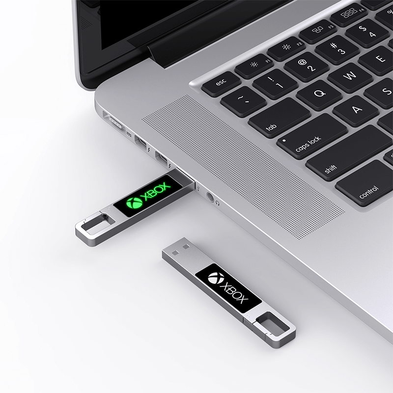 Metal Hook USB Flash Drive with LED Logo by Corporate Gift Store Singapore