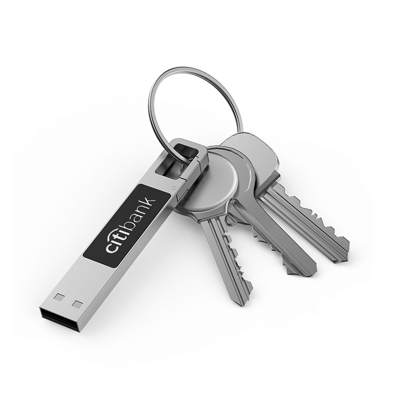 Metal Hook USB Flash Drive with LED Logo by Corporate Gift Store Singapore