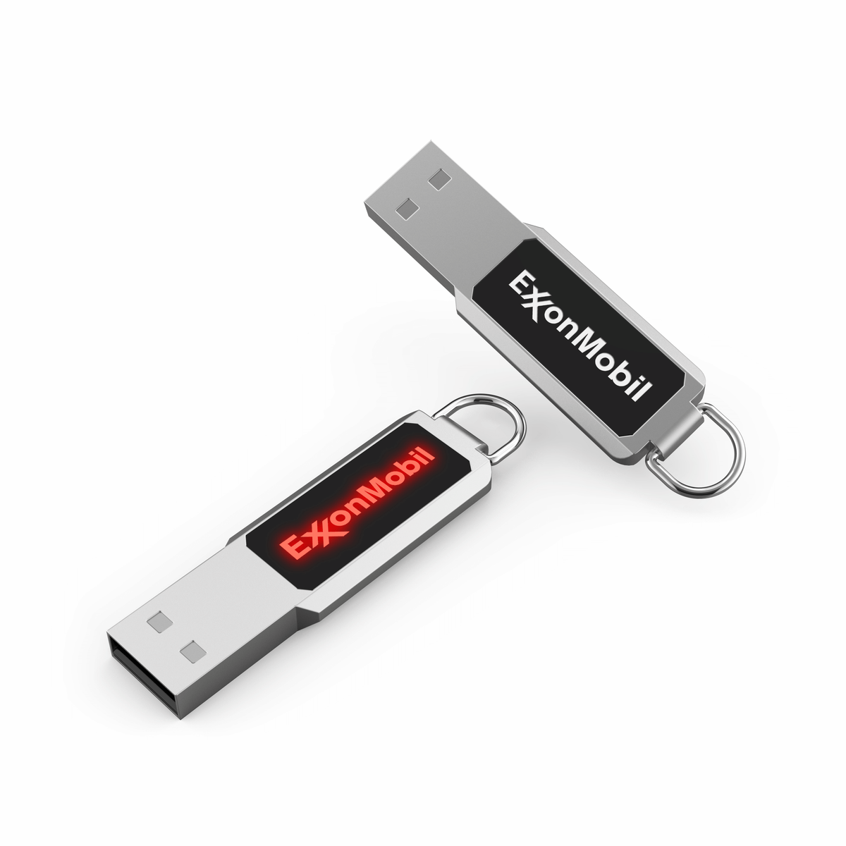 Metal Loop USB Flash Drive with LED Logo by Corporate Gift Store Singapore