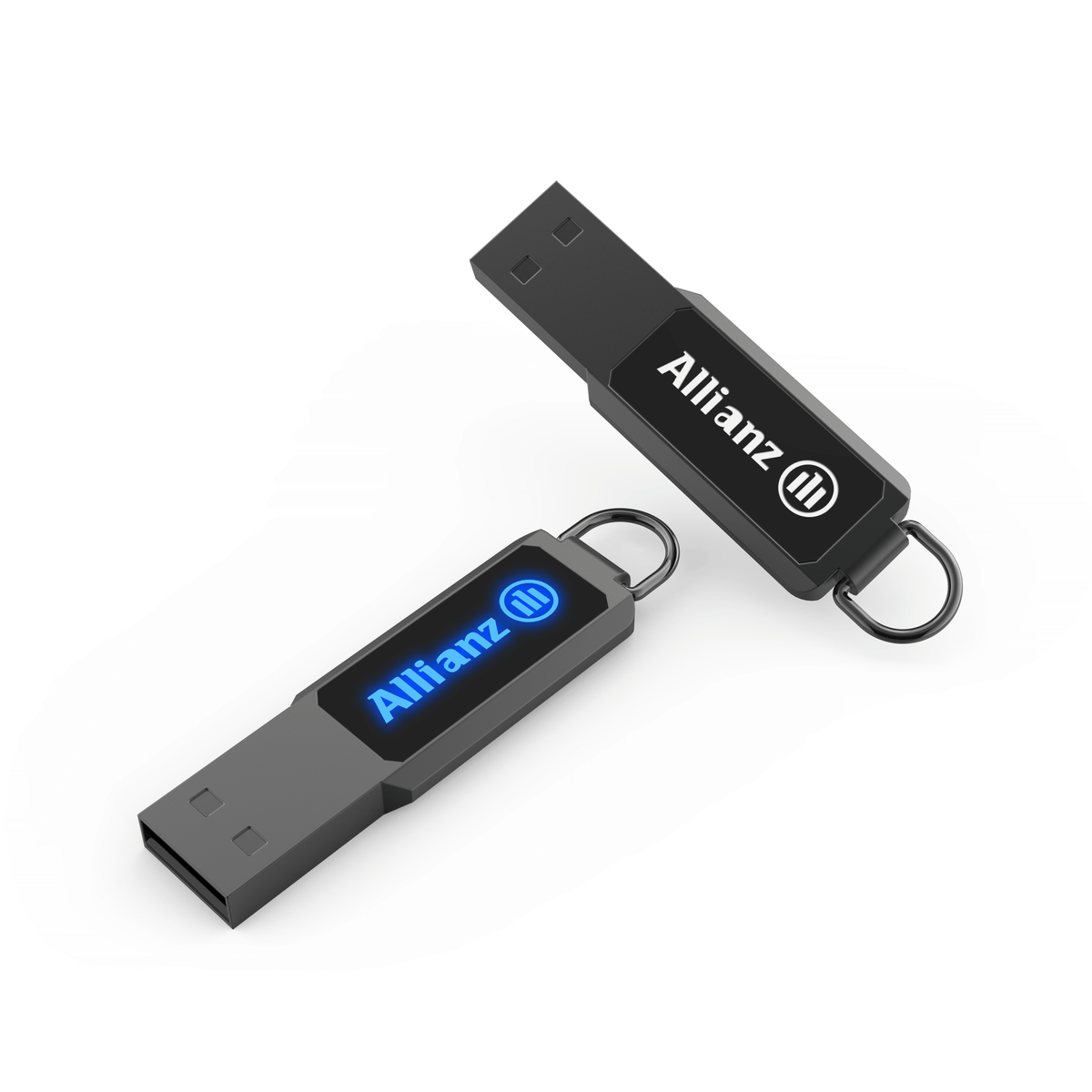 Metal Loop USB Flash Drive with LED Logo by Corporate Gift Store Singapore