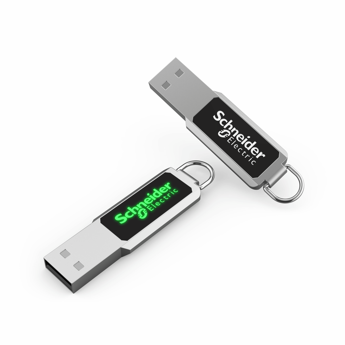Metal Loop USB Flash Drive with LED Logo by Corporate Gift Store Singapore