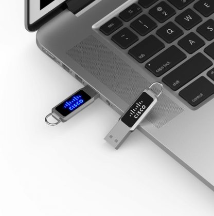 Metal Loop USB Flash Drive with LED Logo by Corporate Gift Store Singapore
