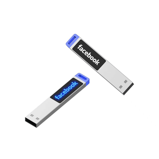 Metal USB Flash Drive with LED Light and Logo by Corporate Gift Store Singapore