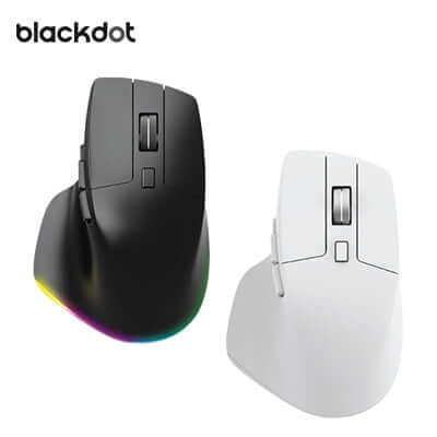 Blackdot Rechargeable Office & Gaming Silent Dual Mode Wireless Ergonomic Mouse with RGB Backlit by Corporate Gift Store Singapore