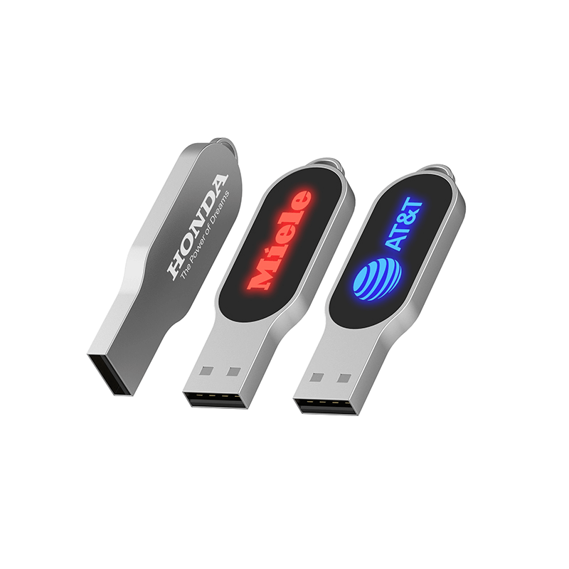 Oval Shaped USB Flash Drive with LED Logo by Corporate Gift Store Singapore