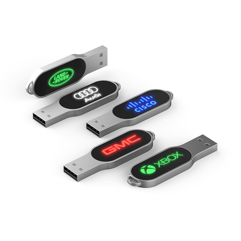Oval Shaped USB Flash Drive with LED Logo by Corporate Gift Store Singapore