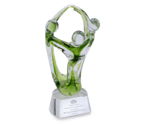 Green Harmony on Crystal Base by Corporate Gift Store Singapore