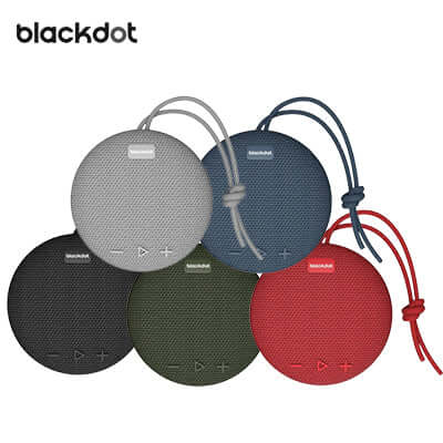 Blackdot Pancake Wireless Waterproof Speakers with In-Built Mic by Corporate Gift Store Singapore