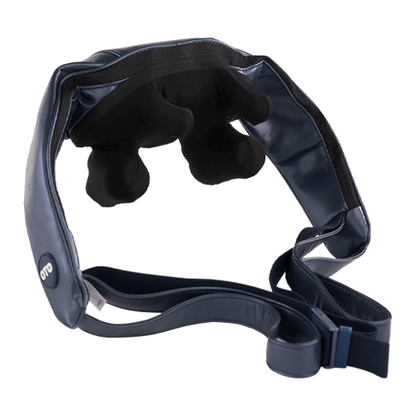 OTO Q Hug compact massager featuring 5D rollers for targeted muscle relief and soothing heat therapy.