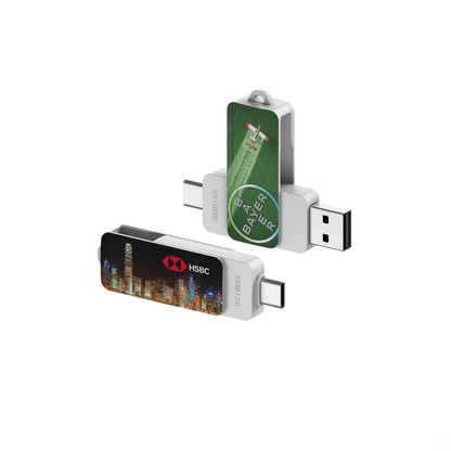 Rectangular Swivel OTG USB Drive with Triangular Loop (Android) by Corporate Gift Store Singapore