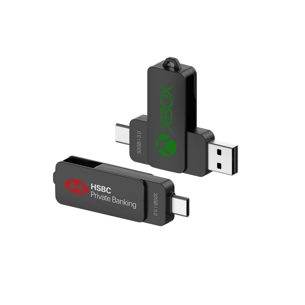 Rectangular Swivel OTG USB Drive with Triangular Loop (Android) by Corporate Gift Store Singapore