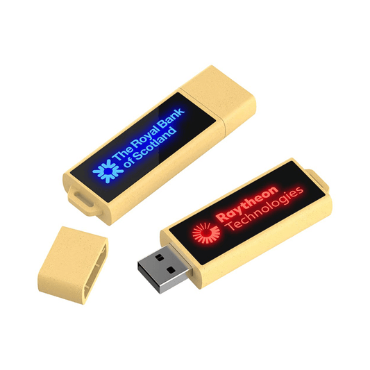 Rectangular Wooden USB Flash Drive with LED Logo by Corporate Gift Store Singapore
