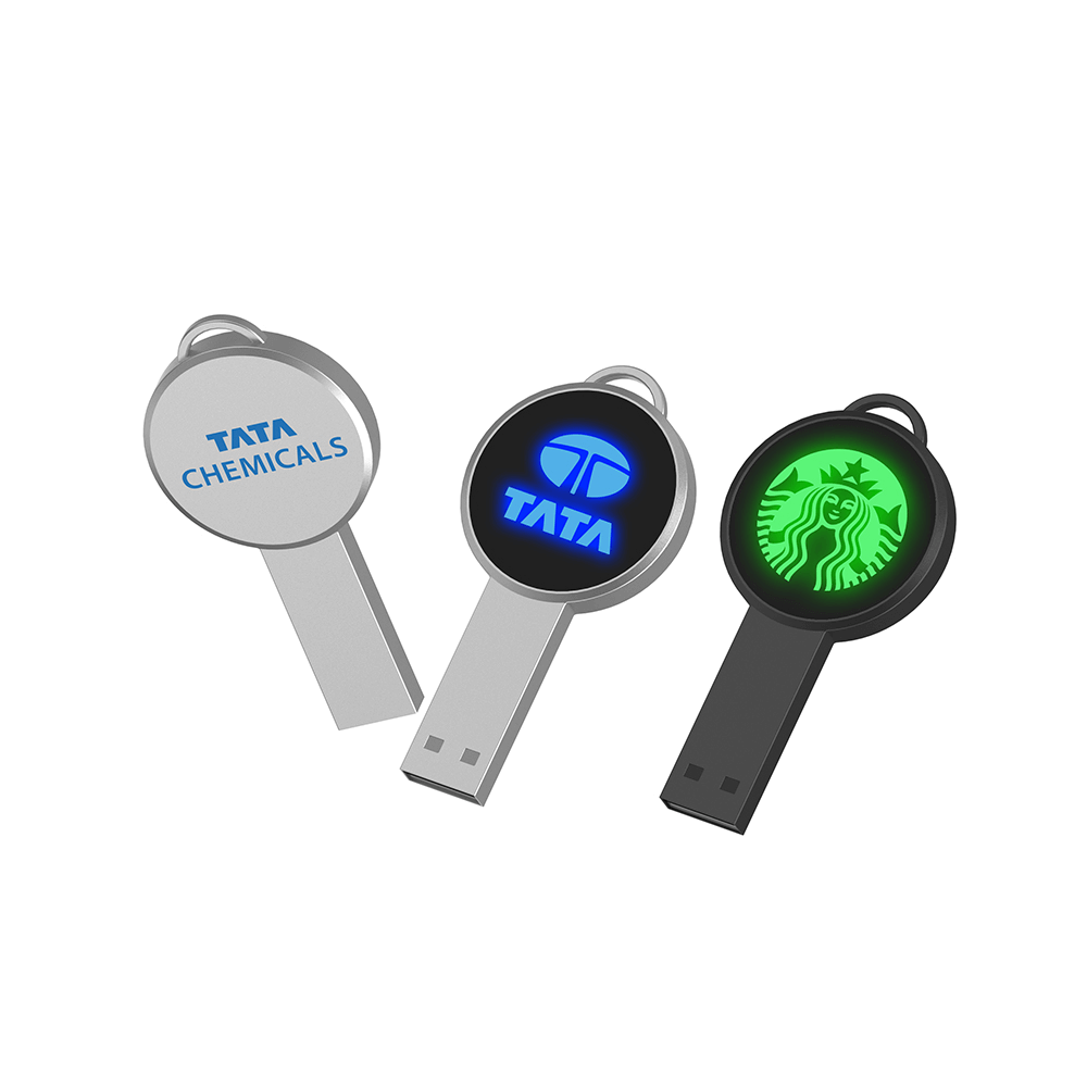 Round Shaped USB Flash Drive LED Logo by Corporate Gift Store Singapore