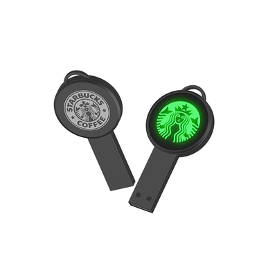 Round Shaped USB Flash Drive LED Logo