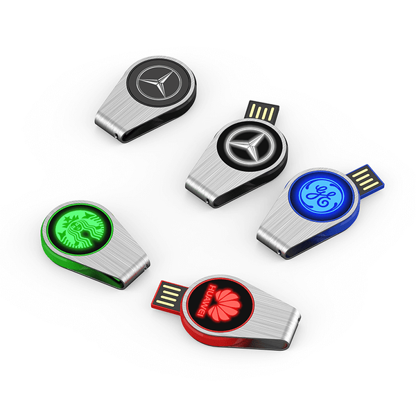 Round Led Usb Corporate Gift Round USB Flash Drive With LED Logo - GiftStore.sg