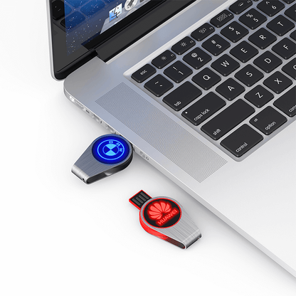 Round Swivel USB Flash Drive with LED Logo by Corporate Gift Store Singapore