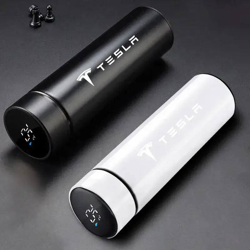 Car 500ml Stainless Steel Thermo Bottle Thermal Cup Temperature Display Vacuum Flasks For Tesla Model Y 3 S X Roadster Bonina by Corporate Gift Store Singapore