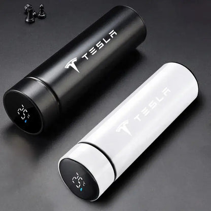 Car 500ml Stainless Steel Thermo Bottle Thermal Cup Temperature Display Vacuum Flasks For Tesla Model Y 3 S X Roadster Bonina by Corporate Gift Store Singapore