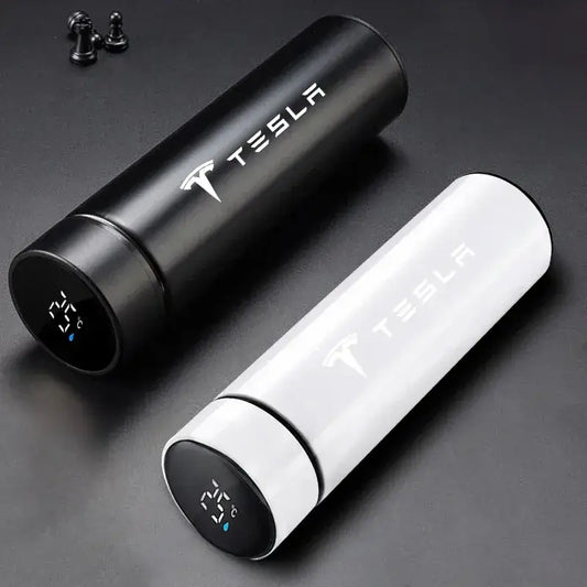 Car 500ml Stainless Steel Thermo Bottle Thermal Cup Temperature Display Vacuum Flasks For Tesla Model Y 3 S X Roadster Bonina by Corporate Gift Store Singapore