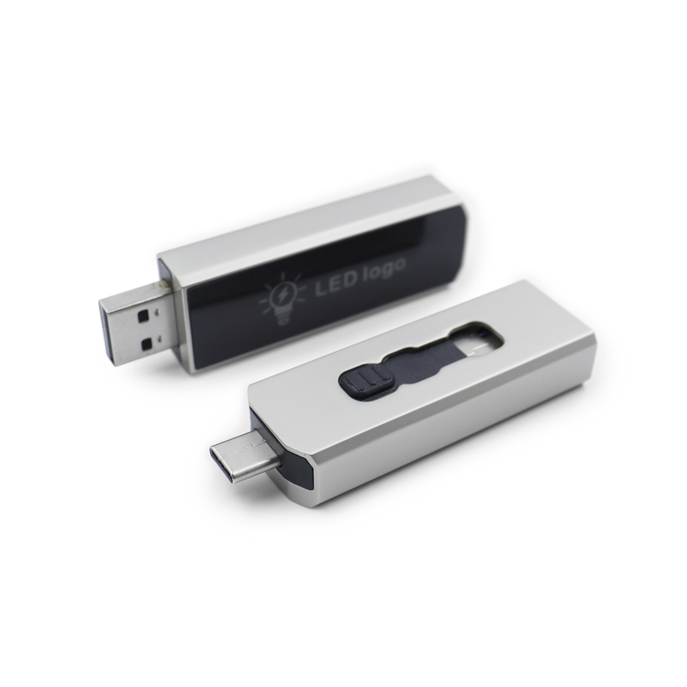 Slider USB Flash Drive with LED Logo by Corporate Gift Store Singapore