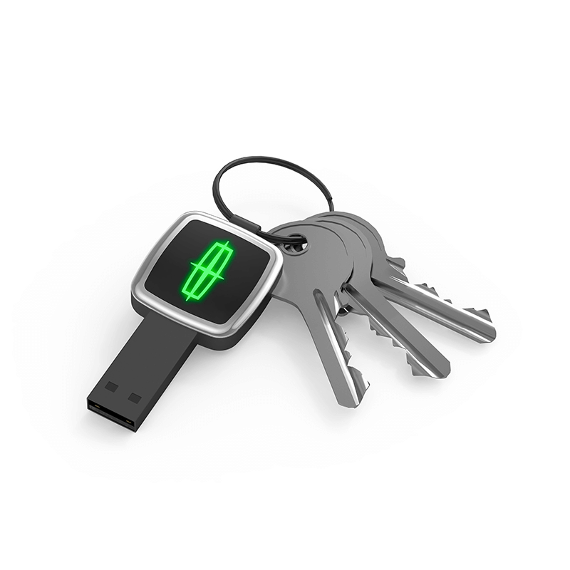 Square Shaped USB Flash Drive with Keyring and LED Logo by Corporate Gift Store Singapore