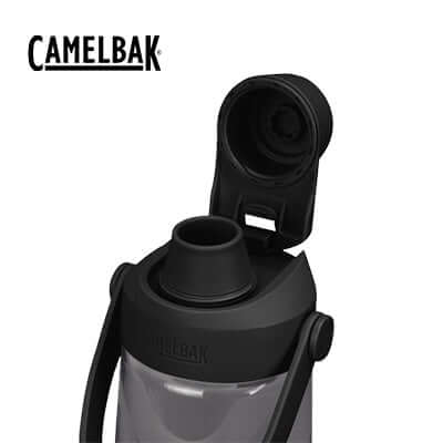 Close-up of Camelbak Thrive Chug Bottle 750ml showing the spout and cap design for hydration.