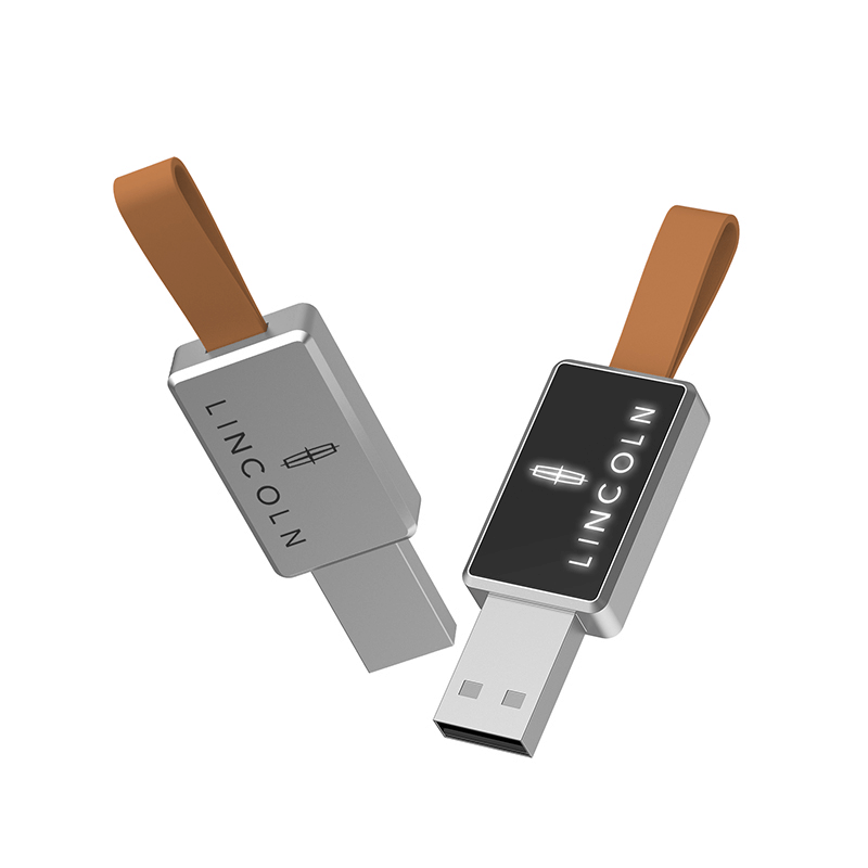 USB Flash Drive with Strap (LED Logo) by Corporate Gift Store Singapore
