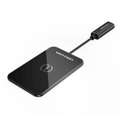 Vention Wireless Charger 15W Ultra-thin Mirrored Surface wireless charging pad with sleek design.
