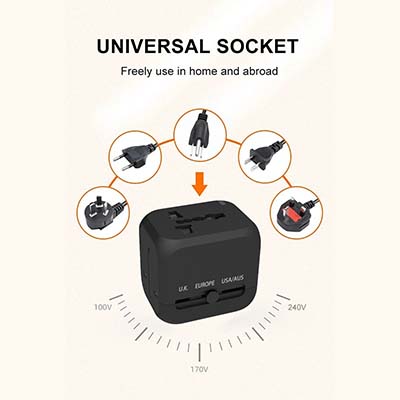 3 in 1 Universal Travel Adaptor with type C by Corporate Gift Store Singapore