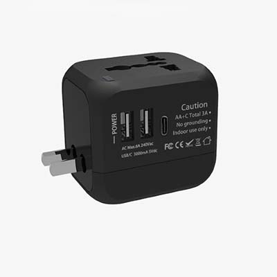 3 in 1 Universal Travel Adaptor with type C by Corporate Gift Store Singapore