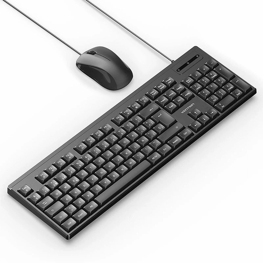 Vention USB Wired Full-Sized Silent Keyboard and Mouse Combo for seamless productivity and comfort